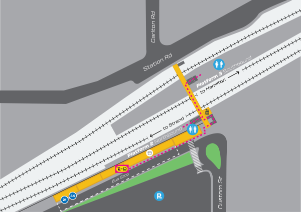 Te Huia | Pukekohe Station Map Feb 2025